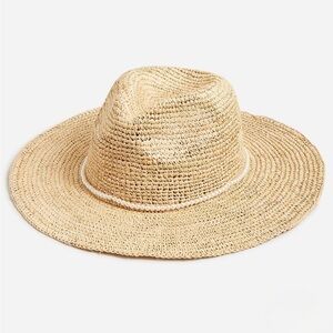 J. Crew Wide-brim Packable Straw Hat with Pearls| Resort,Vacay ready!